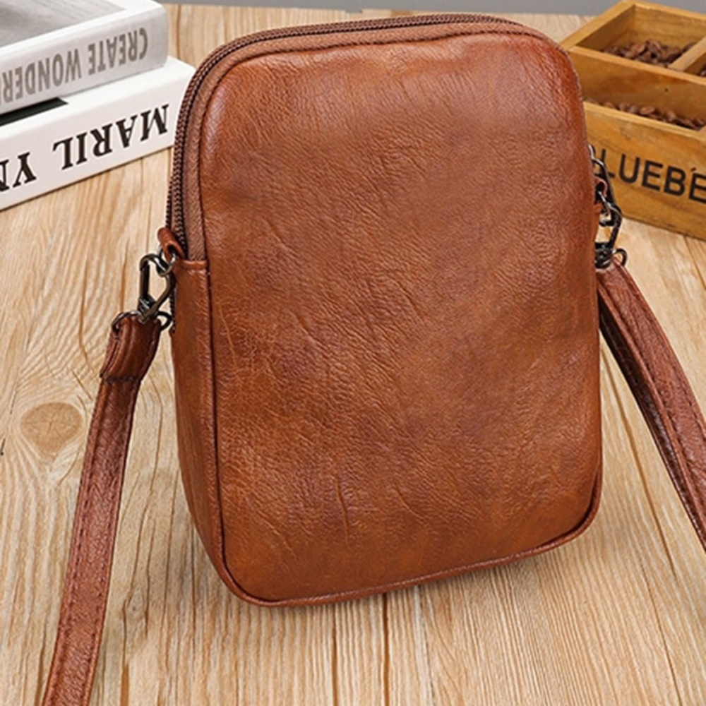 Boho Vegan Leather Braided Zipper Crossbody Bag - Picture 6 of 9